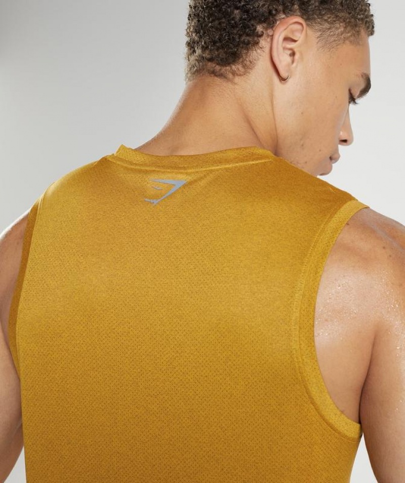 Camiseta Tirantes Gymshark Deporte Tank Turmeric Yellow/Black Marl | MJOWI4260