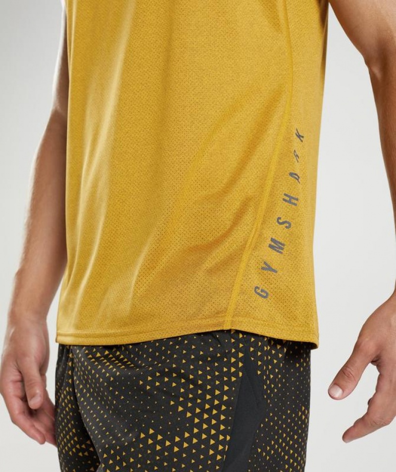 Camiseta Tirantes Gymshark Deporte Tank Turmeric Yellow/Black Marl | MJOWI4260