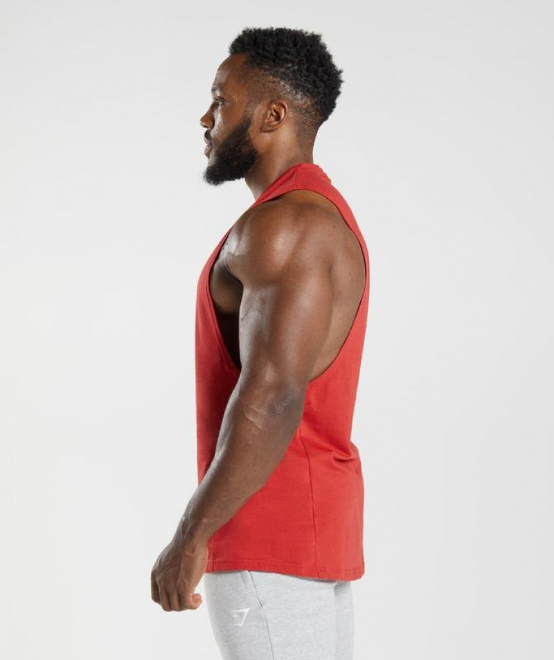 Camiseta Tirantes Gymshark React Drop Arm Tank Rojas | HLUPY6804