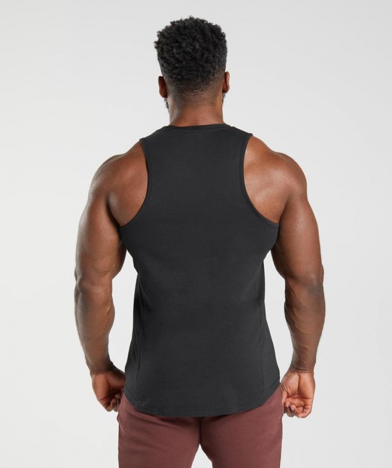 Camiseta Tirantes Gymshark React Tank Negras | SEIHO0856