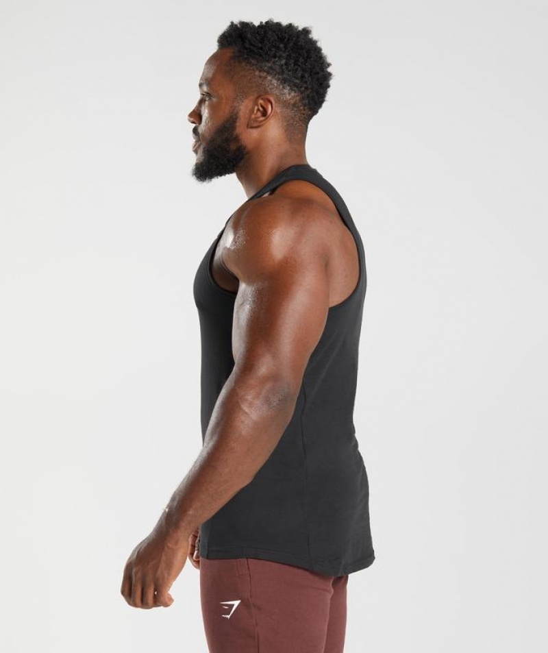 Camiseta Tirantes Gymshark React Tank Negras | SEIHO0856