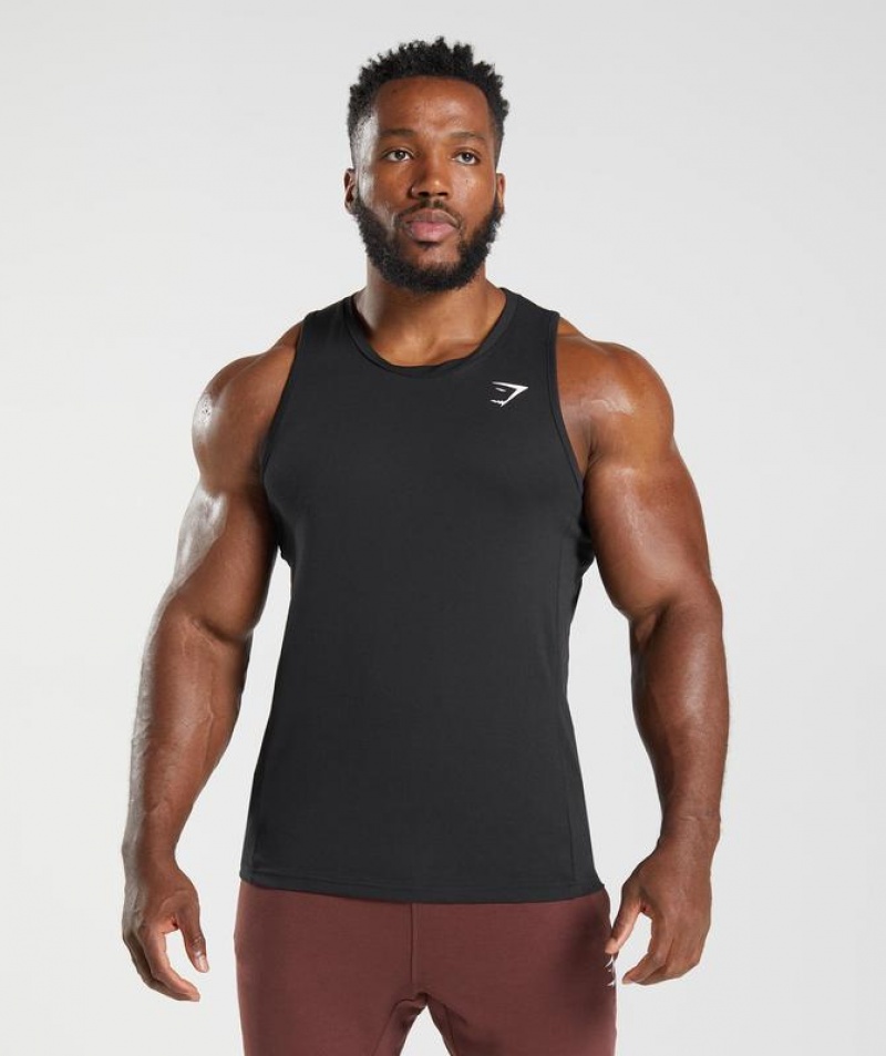 Camiseta Tirantes Gymshark React Tank Negras | SEIHO0856