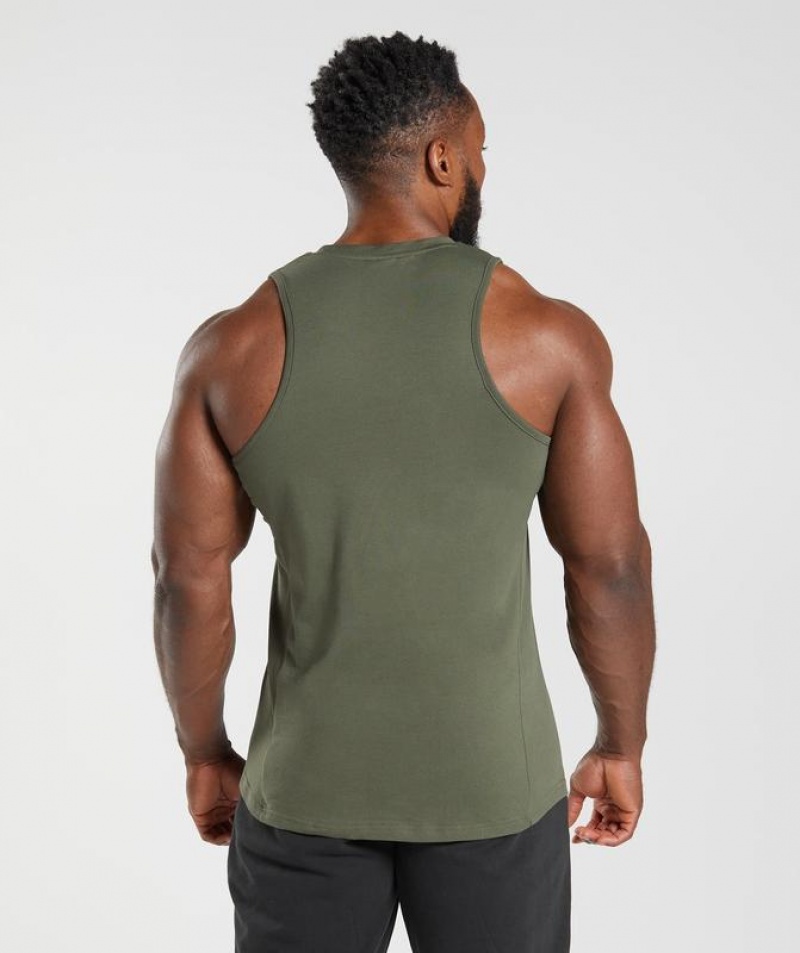 Camiseta Tirantes Gymshark React Tank Verde Oliva | BYKHJ6473