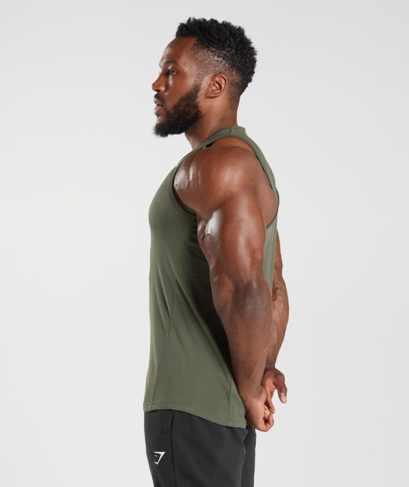 Camiseta Tirantes Gymshark React Tank Verde Oliva | BYKHJ6473