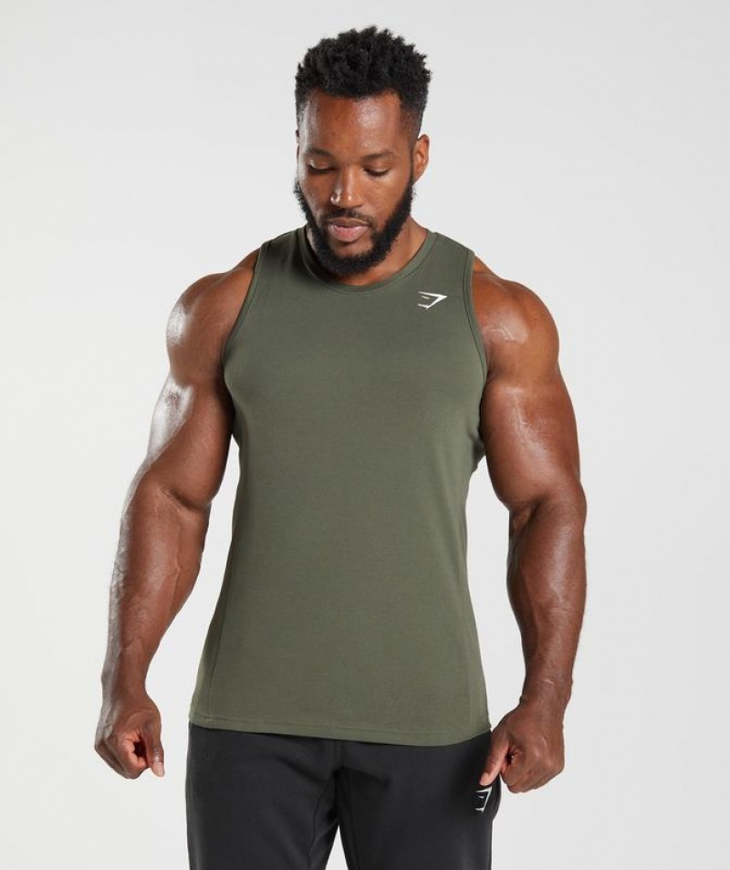 Camiseta Tirantes Gymshark React Tank Verde Oliva | BYKHJ6473