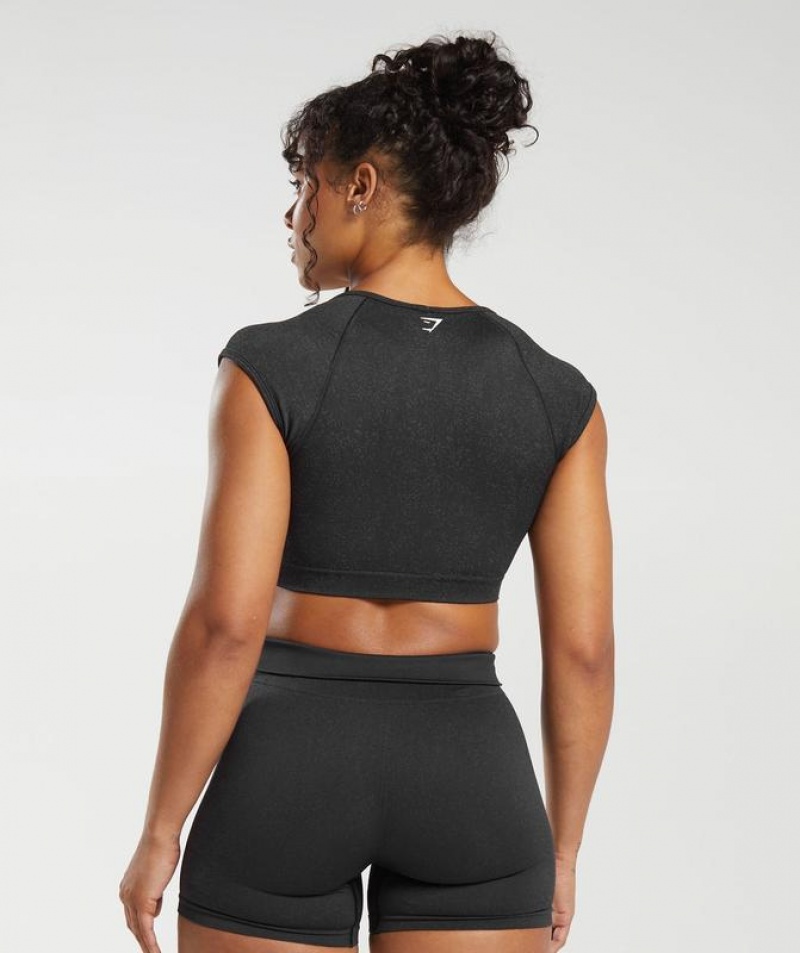 Crop Tops Gymshark Adapt Fleck Seamless Crop Top Gris | CBFKP3146