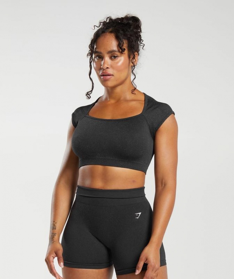 Crop Tops Gymshark Adapt Fleck Seamless Crop Top Gris | CBFKP3146