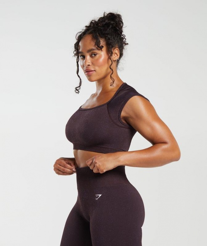 Crop Tops Gymshark Adapt Fleck Seamless Crop Top Moradas | HWRGE6843