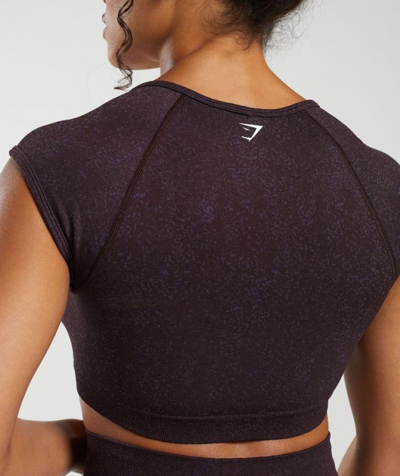 Crop Tops Gymshark Adapt Fleck Seamless Crop Top Moradas | HWRGE6843