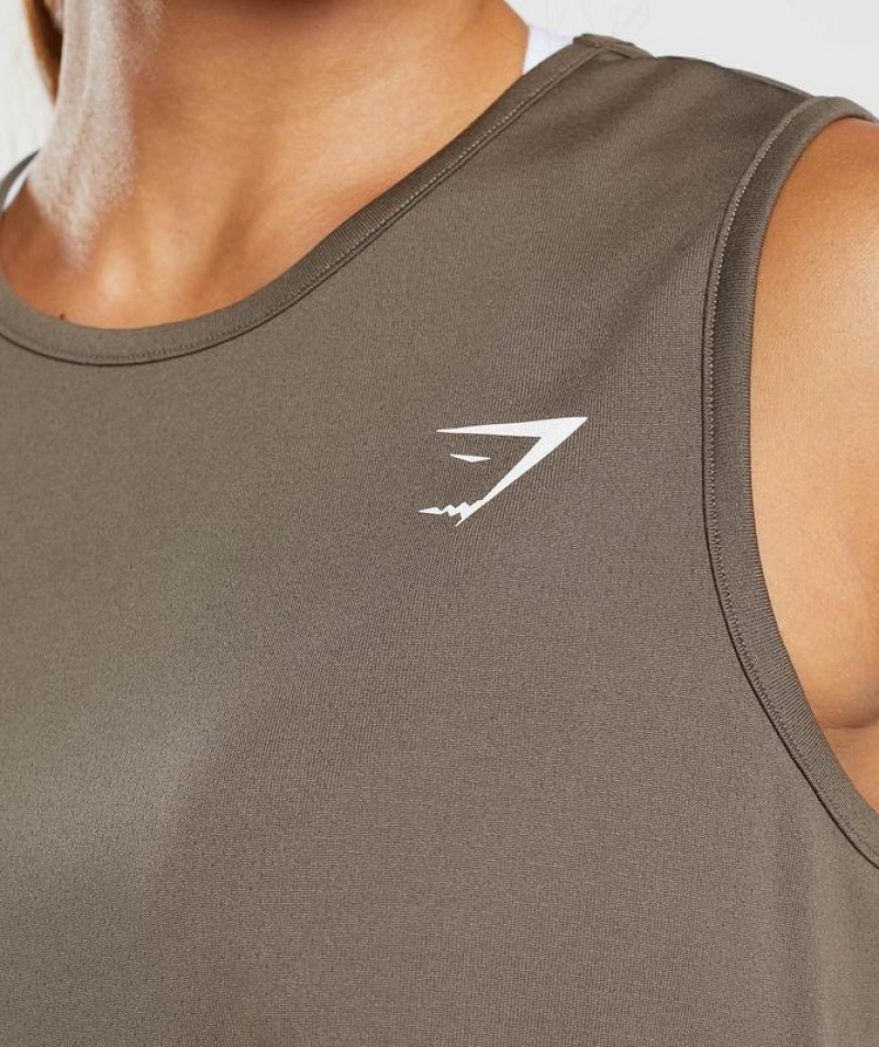 Crop Tops Gymshark Entrenamiento Crop Tank Camuflaje Marrones | HQGNC4670