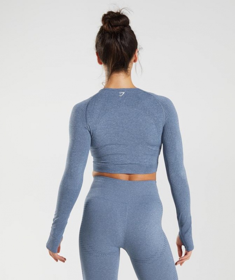 Crop Tops Gymshark Vital Seamless 2.0 Crop Top Azules | EACOX8246