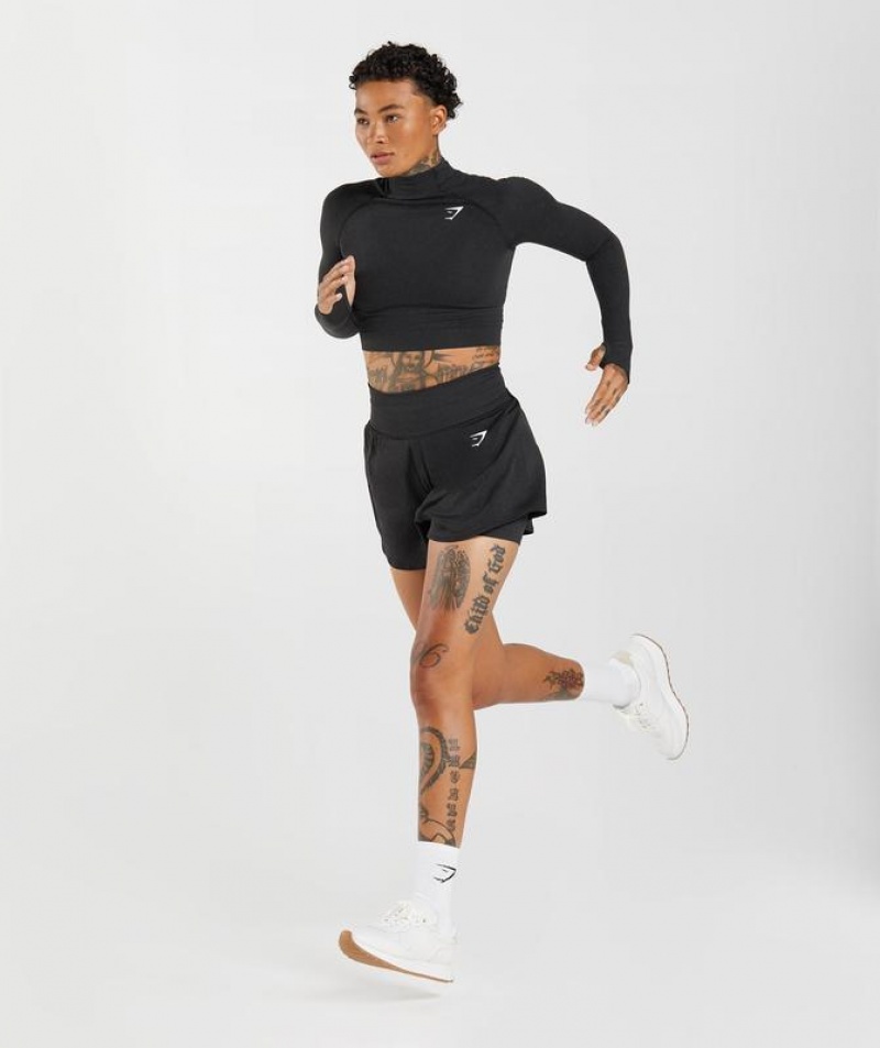 Crop Tops Gymshark Vital Seamless 2.0 High Neck Midi Top Negras | YWZBE6254