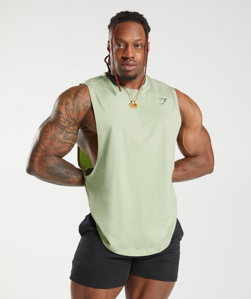 Drop Armhole Tank Gymshark Bold Drop Arm Tank Verde | HNBVA2359