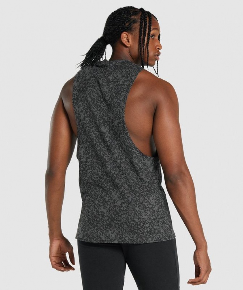 Drop Armhole Tank Gymshark Critical 2.0 Drop Arm Tank Charcoal Print | VICGZ2368