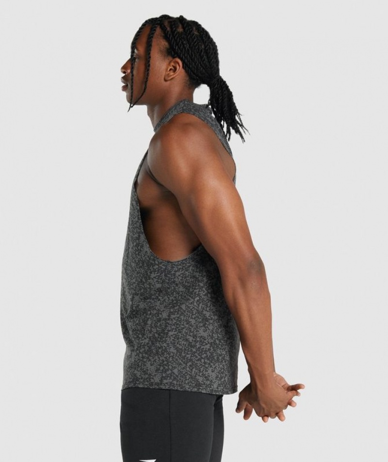 Drop Armhole Tank Gymshark Critical 2.0 Drop Arm Tank Charcoal Print | VICGZ2368