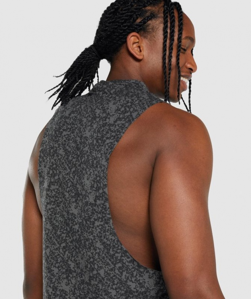 Drop Armhole Tank Gymshark Critical 2.0 Drop Arm Tank Charcoal Print | VICGZ2368