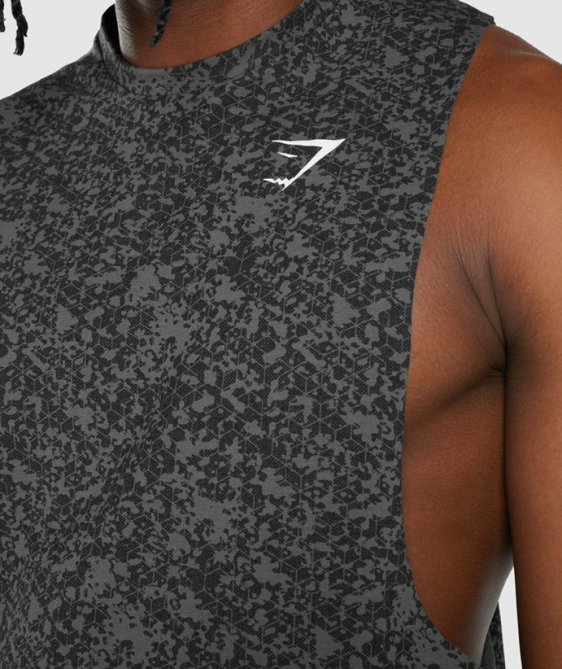 Drop Armhole Tank Gymshark Critical 2.0 Drop Arm Tank Charcoal Print | VICGZ2368