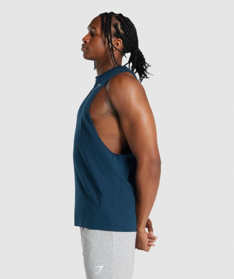 Drop Armhole Tank Gymshark Critical 2.0 Drop Arm Tank Azul Marino | WLNMB6371