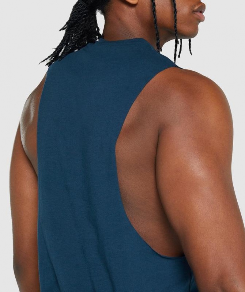 Drop Armhole Tank Gymshark Critical 2.0 Drop Arm Tank Azul Marino | WLNMB6371