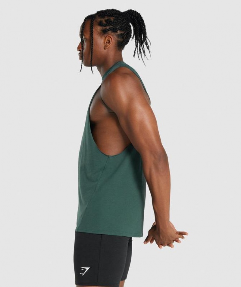 Drop Armhole Tank Gymshark Critical 2.0 Drop Arm Tank Verde Oscuro | JCYOL4073