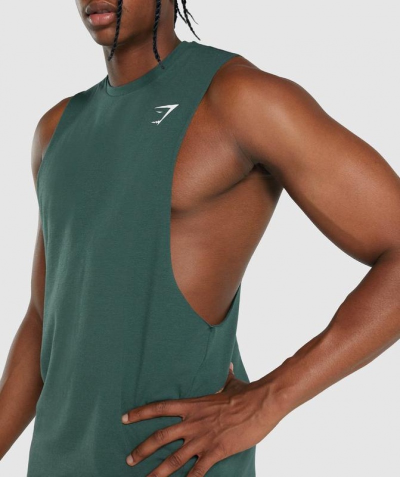 Drop Armhole Tank Gymshark Critical 2.0 Drop Arm Tank Verde Oscuro | JCYOL4073