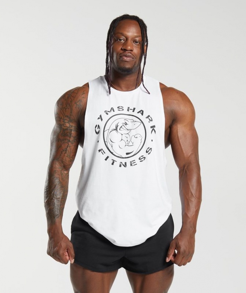 Drop Armhole Tank Gymshark Legacy Drop Arm Tank Blancas | KBIGO9568