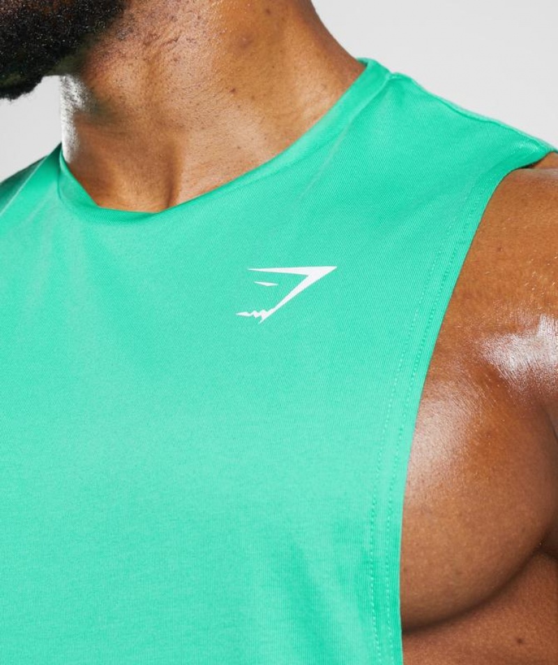 Drop Armhole Tank Gymshark React Drop Arm Tank Verde | DSFEX6985