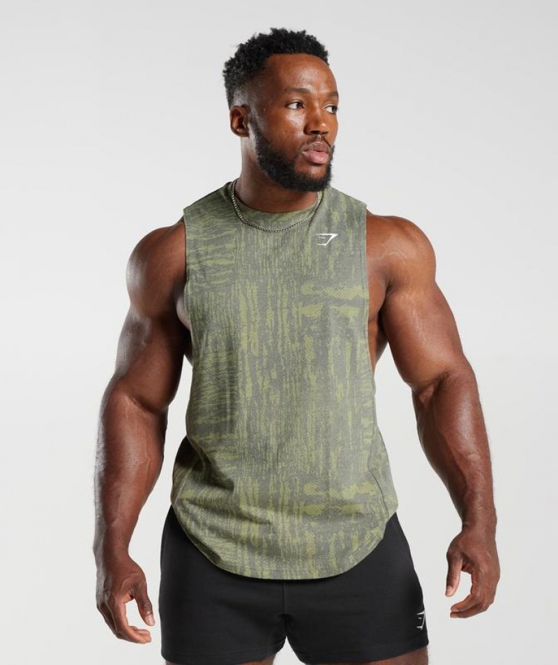 Drop Armhole Tank Gymshark React Drop Arm Tank Verde | FJKZL7301