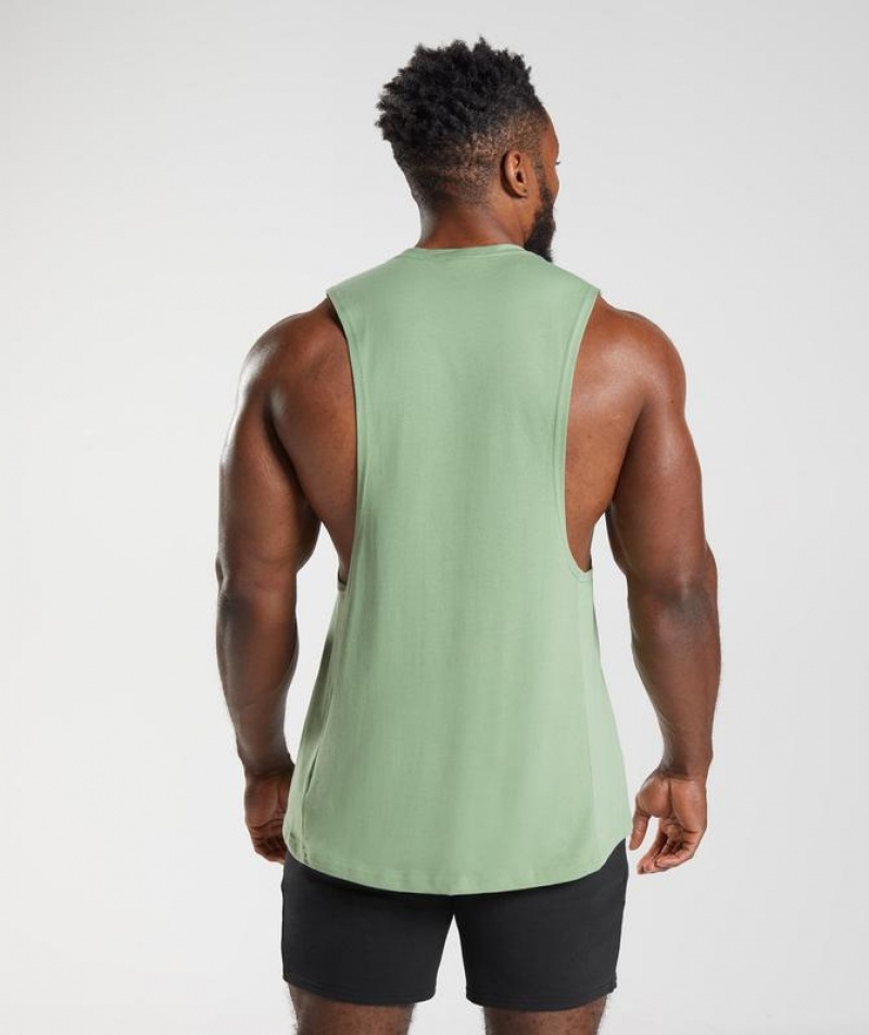 Drop Armhole Tank Gymshark React Drop Arm Tank Verde | ICJEY1546