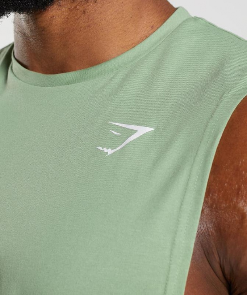 Drop Armhole Tank Gymshark React Drop Arm Tank Verde | ICJEY1546