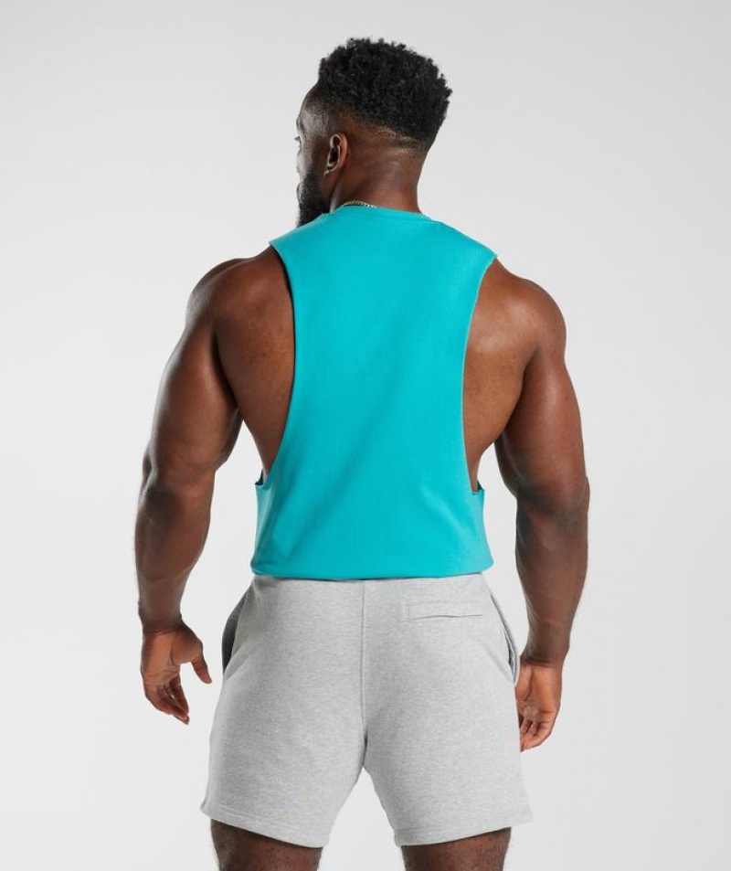 Drop Armhole Tank Gymshark Retrowave Drop Arm Tank Azules | COWTL4089