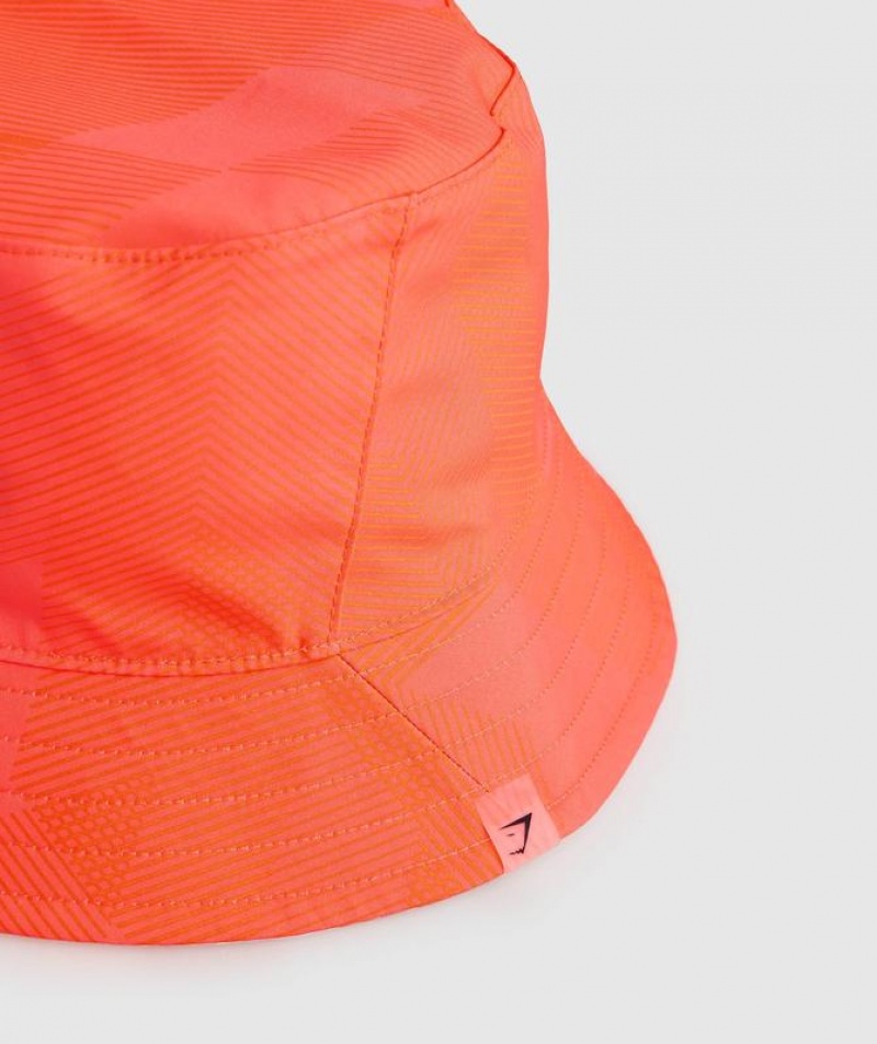 Gorras Gymshark Reversible Bucket Hat White/Orange/Peach | ODIZW8520