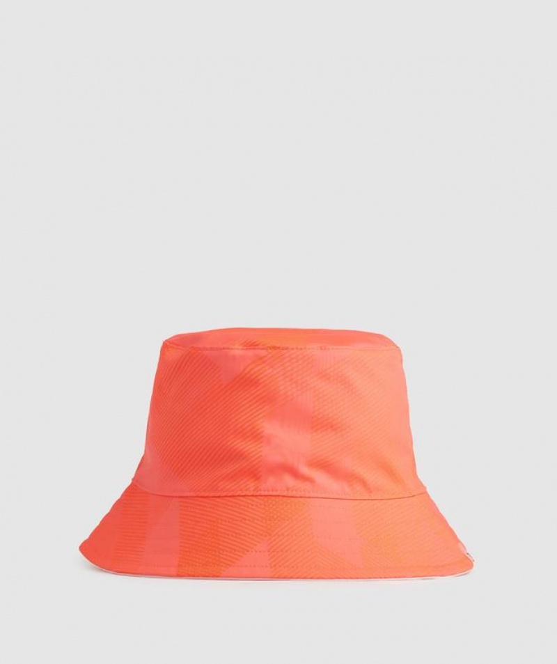 Gorras Gymshark Reversible Bucket Hat White/Orange/Peach | ODIZW8520