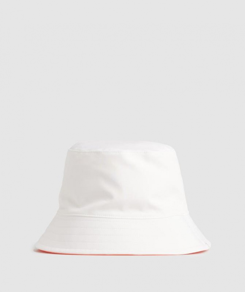 Gorras Gymshark Reversible Bucket Hat White/Orange/Peach | ODIZW8520