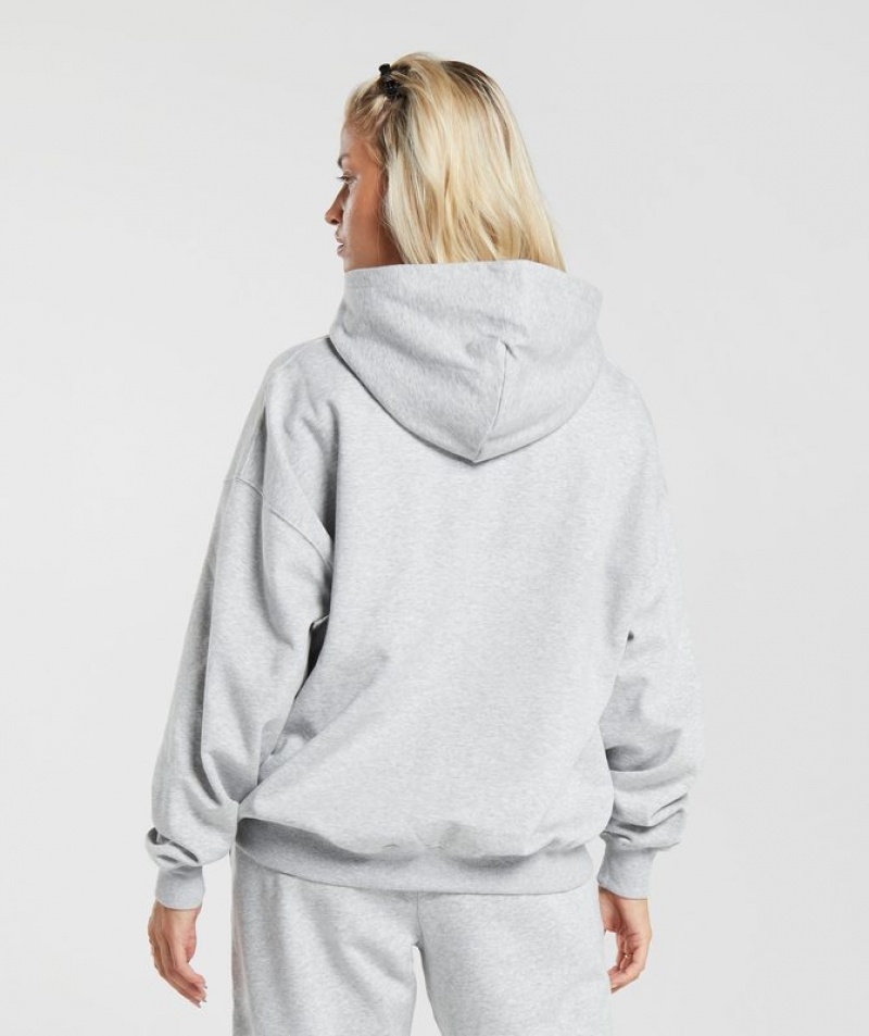 Hoodies Gymshark Cherub Estampadas Hoodie Gris Claro | WLGZJ5697