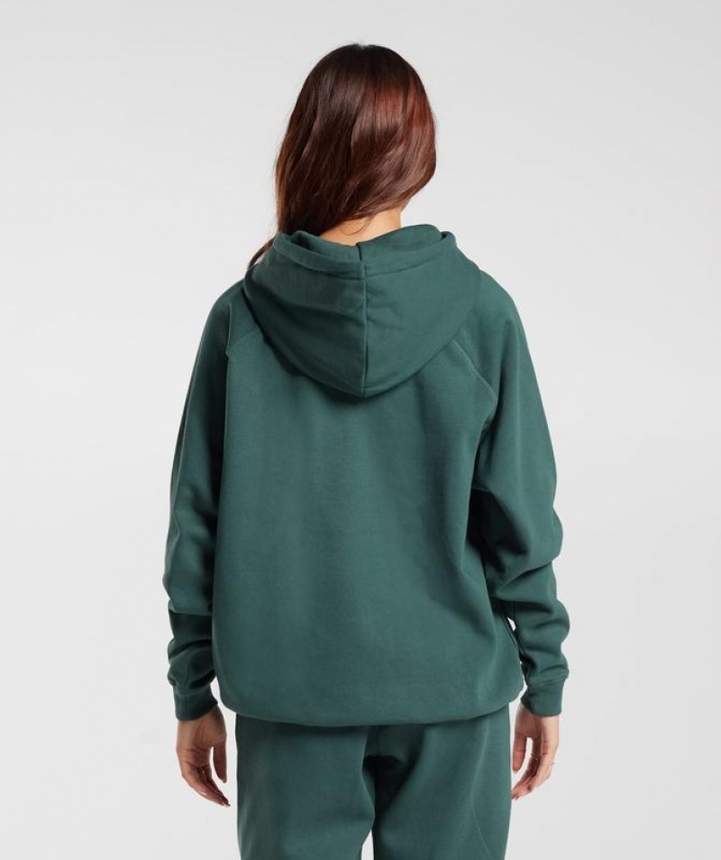 Hoodies Gymshark Entrenamiento Oversized Fleece Hoodie Verde | PDSUZ5492