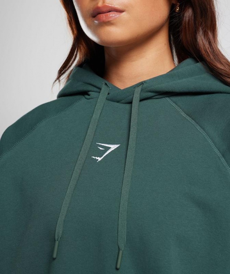 Hoodies Gymshark Entrenamiento Oversized Fleece Hoodie Verde | PDSUZ5492