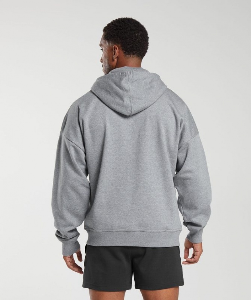 Hoodies Gymshark Essential Oversized Zip Up Hoodie Gris | VLCBX5723