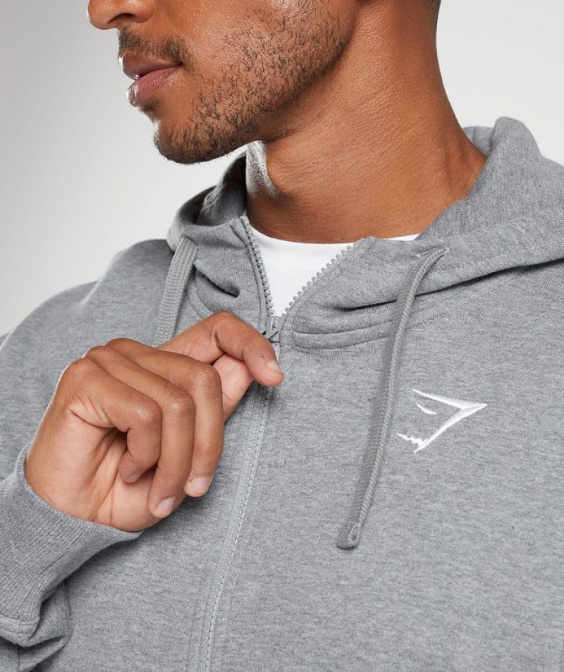 Hoodies Gymshark Essential Oversized Zip Up Hoodie Gris | VLCBX5723