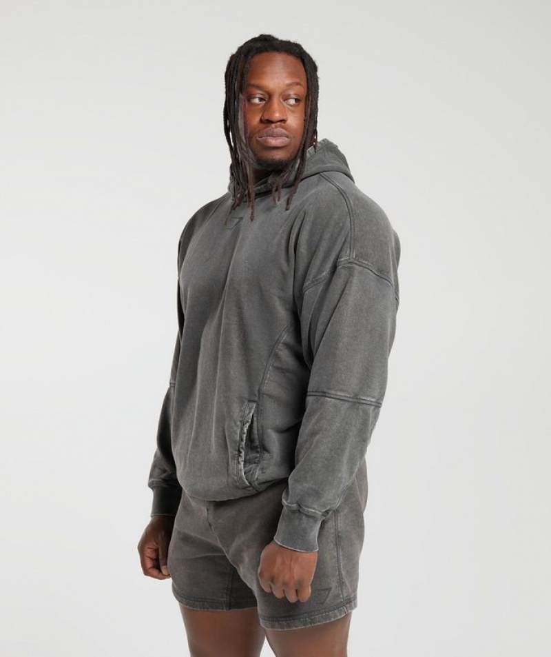 Hoodies Gymshark Heritage Washed Hoodie Gris | BDVNP1067