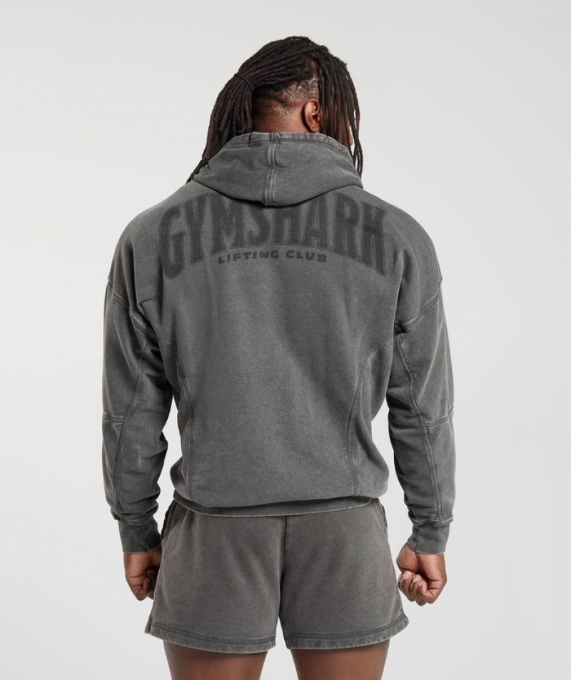 Hoodies Gymshark Heritage Washed Hoodie Gris | BDVNP1067