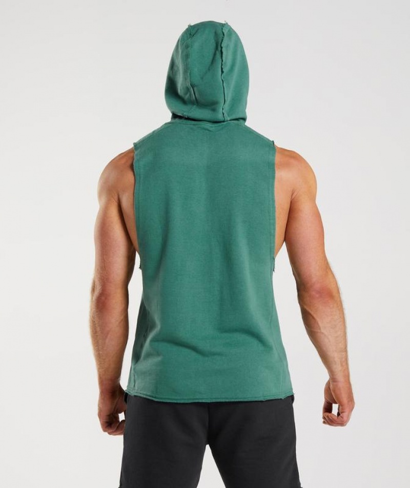 Hoodies Gymshark Legacy Drop Arm Hoodie Verde | OIRVU5748