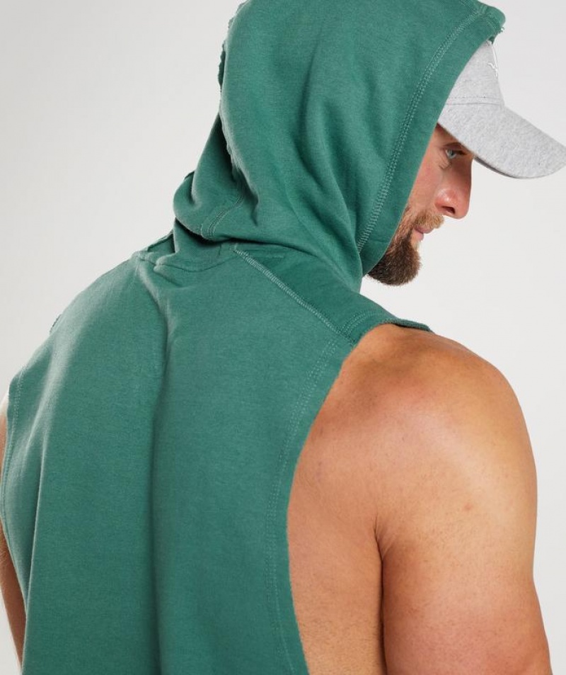 Hoodies Gymshark Legacy Drop Arm Hoodie Verde | OIRVU5748