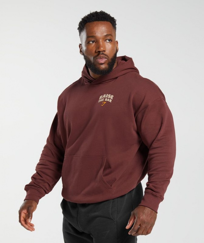 Hoodies Gymshark Raise the Bar Hoodie Burdeos Marrones | MWKXN7149