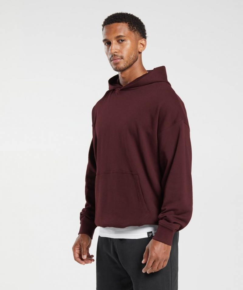 Hoodies Gymshark Rest Day Essentials Hoodie Burdeos | ATNJW2456