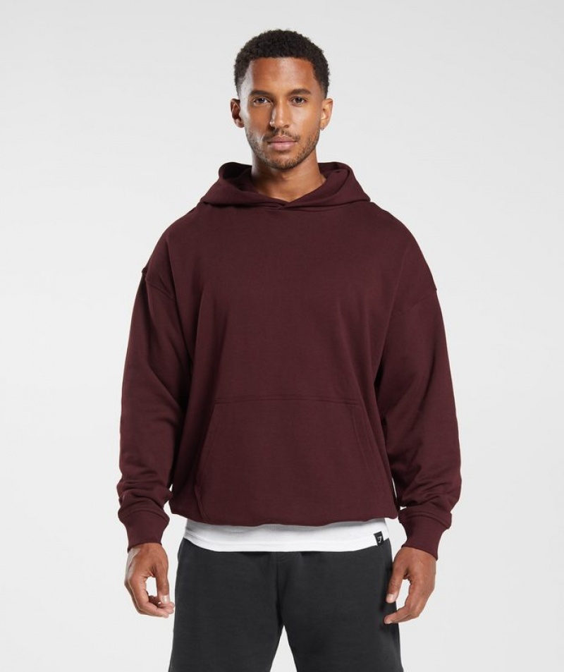 Hoodies Gymshark Rest Day Essentials Hoodie Burdeos | ATNJW2456