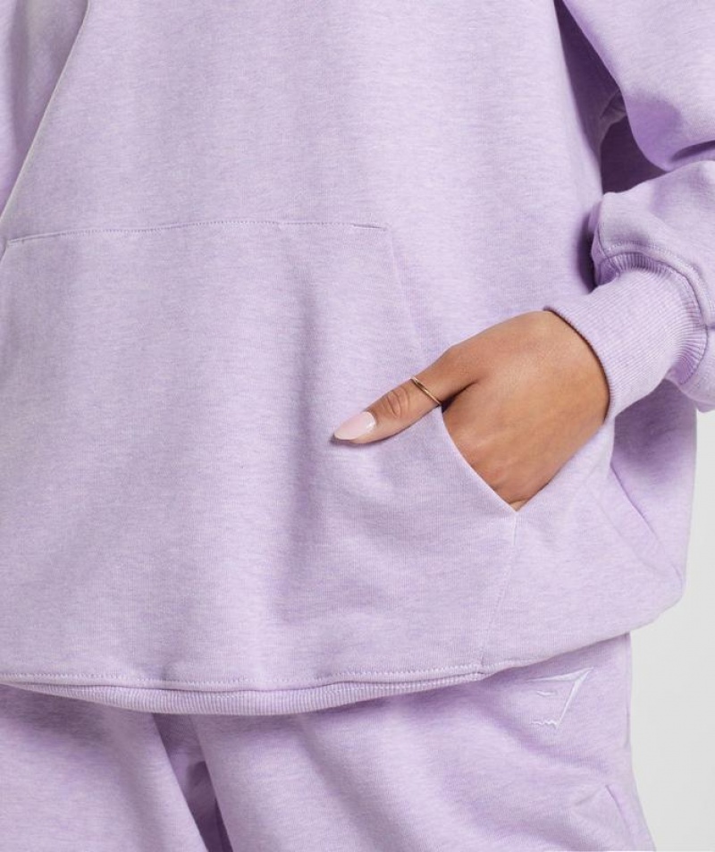 Hoodies Gymshark Rest Day Sweats Hoodie Aura Lilac Marl | DQUFR8039