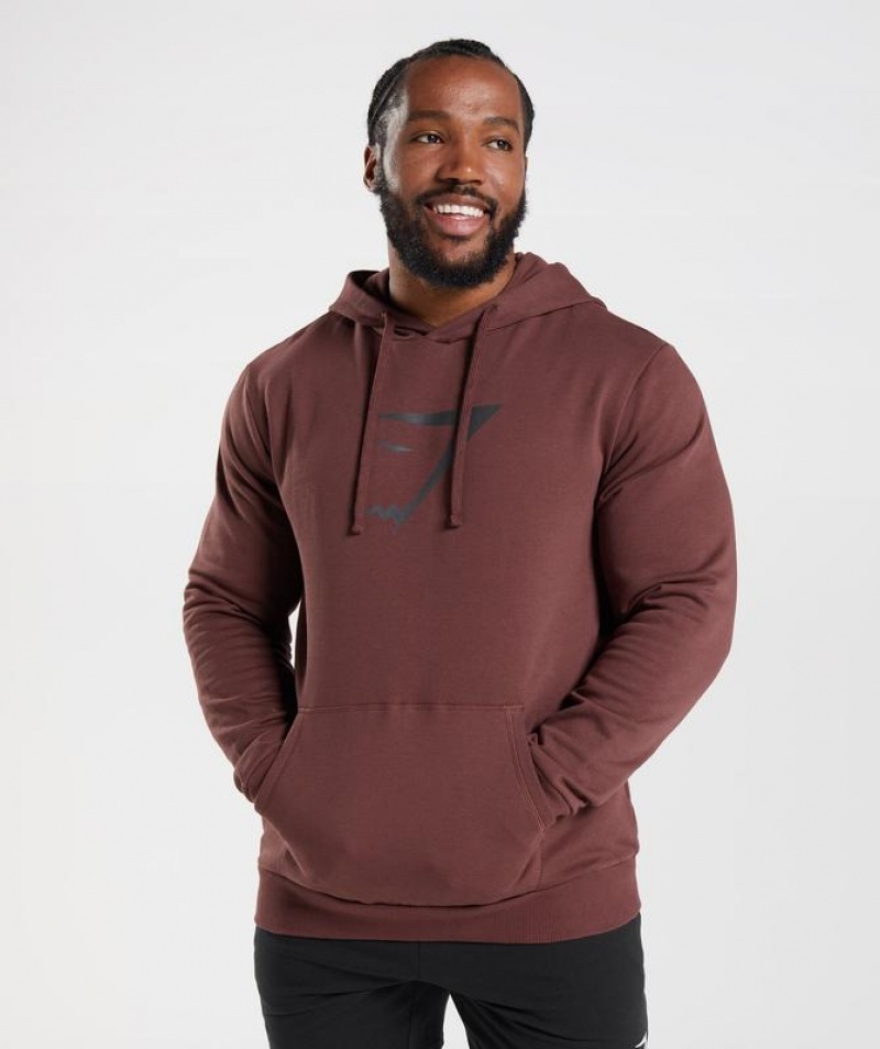 Hoodies Gymshark Sharkhead Infill Hoodie Marrones | MSODK7014