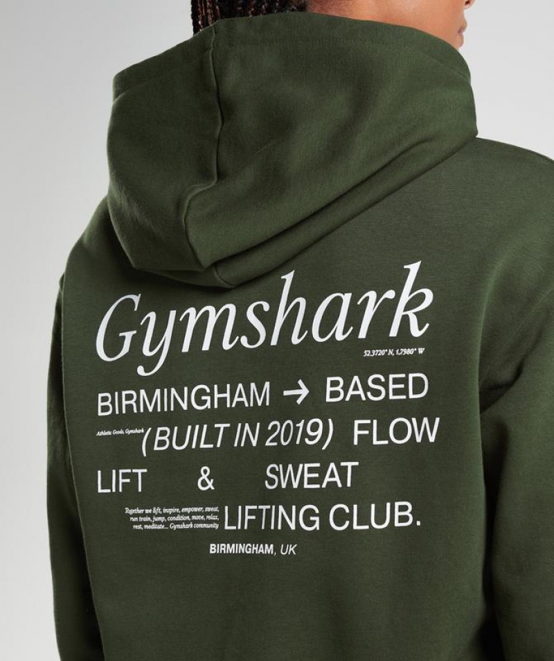 Hoodies Gymshark Social Club Oversized Hoodie Verde Oliva | MPGCR8025