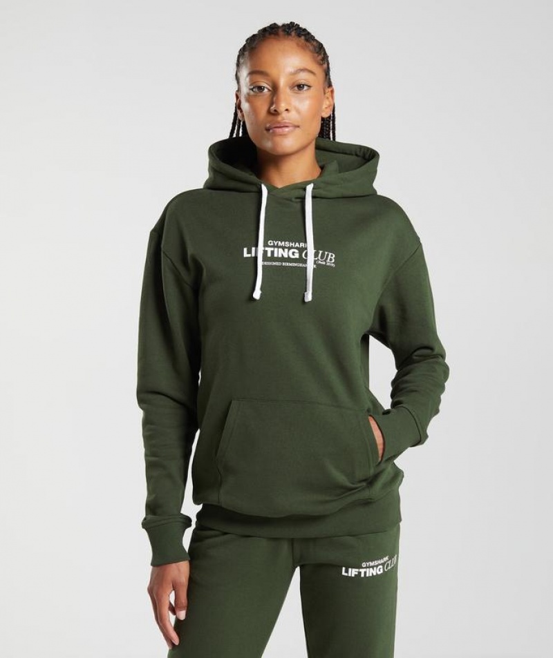 Hoodies Gymshark Social Club Oversized Hoodie Verde Oliva | MPGCR8025